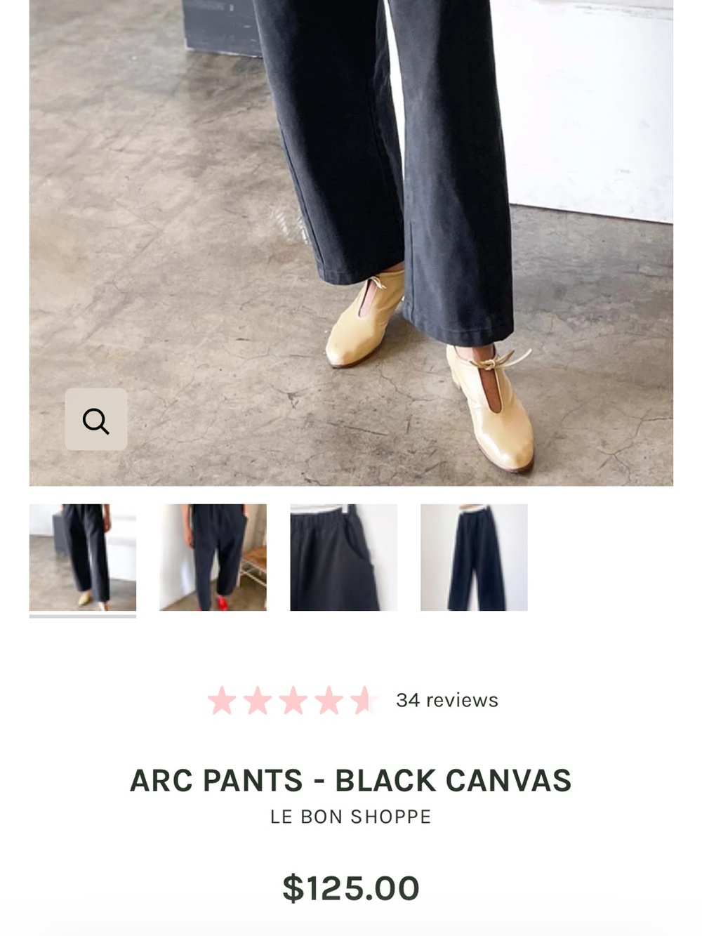 Le Bon Shoppe Black Canvas Arc Pants Small - Picture 5 of 8